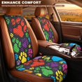 thumbnail image 2 of FOR U DESIGNS Colorful Paws Print Car Front Seat Covers Car Seat Protector Heavy Duty, Breathable Fabric, All Season Automotive Seat Cover Fits SUVs Sedan Vans, 2 of 7