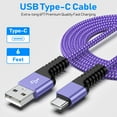 thumbnail image 4 of Type C Charger Fast Charging 18W Charger Adapter with USB C Cable 6FT Fast Charging Nylon Braided Type C Charger Cable for Samsung, Purple, 4 of 7
