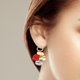 thumbnail image 5 of BRIGHTFUFU 1 par de pendientes de moda mujer creativa ganchos para la oreja elegante accesorio para la oreja rojo, 5 of 7