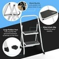 thumbnail image 5 of 2-Step Ladder with Wide Anti-Slip Platform & Thick Rubber Feet | Heavy Duty Foldable & Portable | 330 lbs Capacity, Steel Frame, Rubber Handgrip, Folding Step Stool, 5 of 6