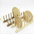 thumbnail image 6 of Leonard Bottle Drying Rack Display Cabinet Plate Holders Baby Bottle Drying Rack Lid Organizer Cutting Board Organizer Plate Holder Plate Rack Wood Plates Bottle Rack Dish Rack and Drainboard Set, 6 of 7