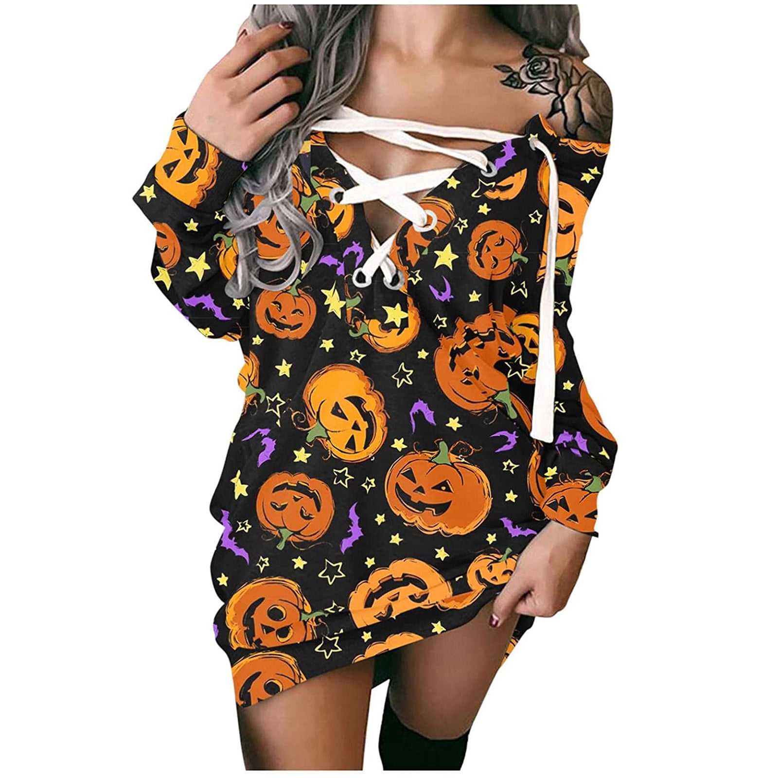 Long Sleeves Knitting Sweater Dress 