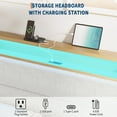 thumbnail image 4 of King Size Upholstered Bed Frame with LED Lights & Charging Station, Boucle Headboard Platform Bed with Wooden Slats, No Box Spring Needed, Easy Assembly，White, 4 of 8