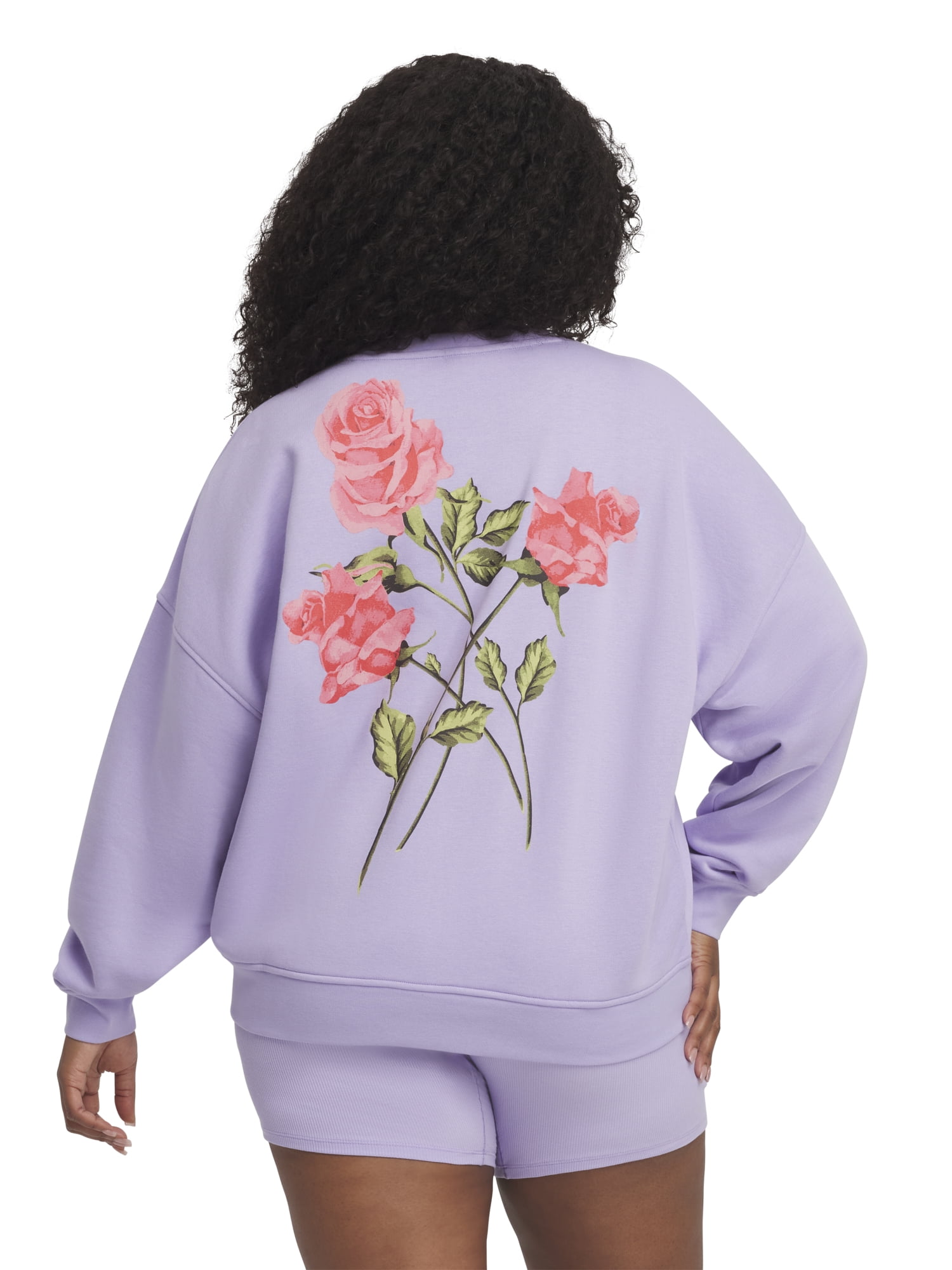 Mills by Millie Bobby Brown Women's Crew Neck Fleeced Terry Sweatshirt, Sizes XXS-XXL