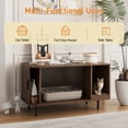 thumbnail image 6 of VEANERWOOD Hidden Cat Litter Box Enclosure Furniture with Cat Scratch Pad and Tambour Sliding Door, Multi-Functional Side End Table Cat House for Living Room, Natural, 6 of 9