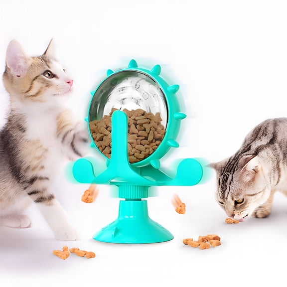 BESTSKY Dog Puzzle Toys, Cat Slow Feeder Windmill Treat Dispensing Dog Toys Powerful Suction Cup Dog Treat Toy Cat Puzzle Feeder Interactive Dog Toys Cat Toys