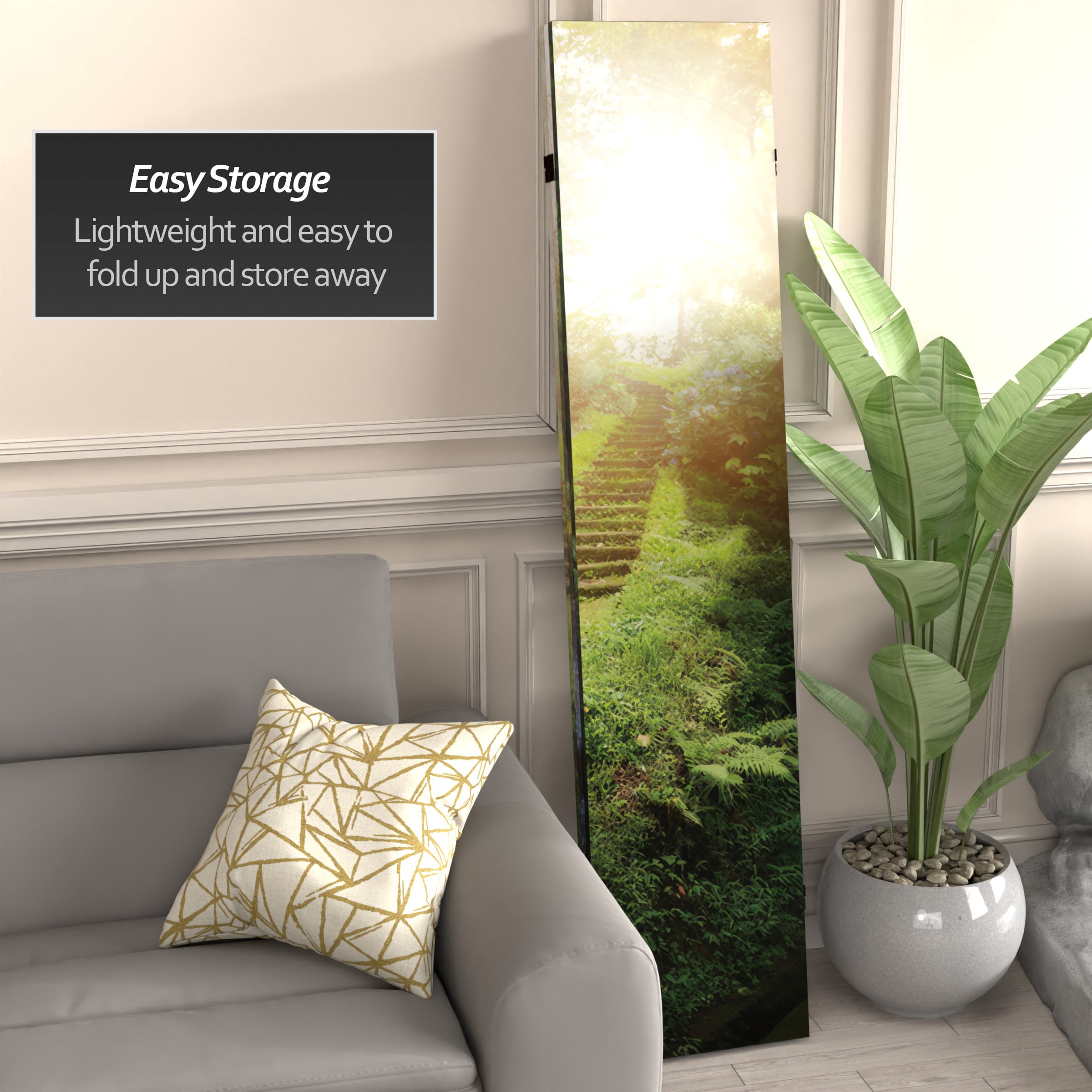 Oriental Furniture 6 ft. Tall Double Sided Stairway to Heaven Canvas Room Divider