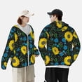 thumbnail image 6 of Fotbe Sunflowers And Blue Flower Men's Women's UPF 50+ Sun Protection Jacket Hooded Cooling Shirt with Pockets Hiking Outdoor Performance-Large, 6 of 9