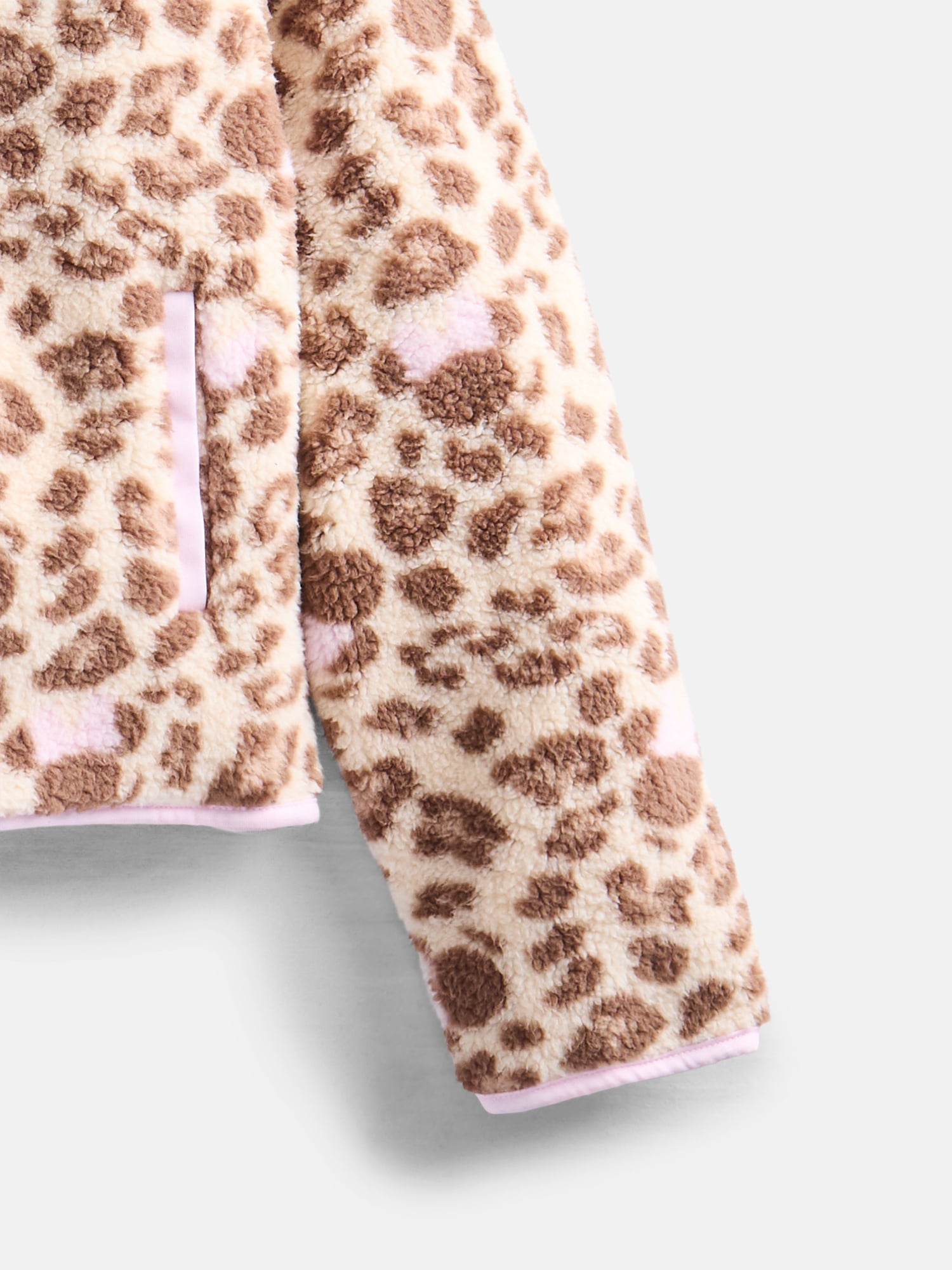 Disney Girls Minnie Mouse Cheetah Print Fleece Zip Up Jacket, Size 4-16