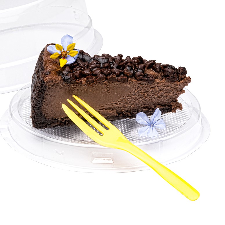 Cake Fork, Pastry Fork, Knife Edge Fork Yellow Disposable Fork, 3