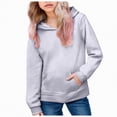 thumbnail image 3 of Towmus Hoodies for Boy/Girl Fleece Hooded Sweatshirts Solid Thickened Warm Long Sleeve Pullover Tops with Pocket, 3 of 7