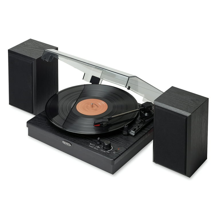 JENSEN JTA-315 3-Speed Stereo Bluetooth Turntable with Wireless