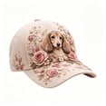 thumbnail image 2 of 3D Dachshund Floral Embroidery Adjustable Unisex Baseball Cap Animal Pattern Sun Hat for Daily Use, 2 of 6