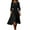 Black#women's casual linen summer dresses, variant on SZJXBUY Summer Dresses for Women Linen Flowy Early Spring Ruffled Maxi Dresses Long Sleeve Crew Neck Midi Dress for Beach Vaction Orange,L