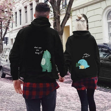 Womens Hoodies Healing Pullover Hoodie Long Sleeve Dinosaur Print Loose Couple Daily Casual Top Women Sweatshirt