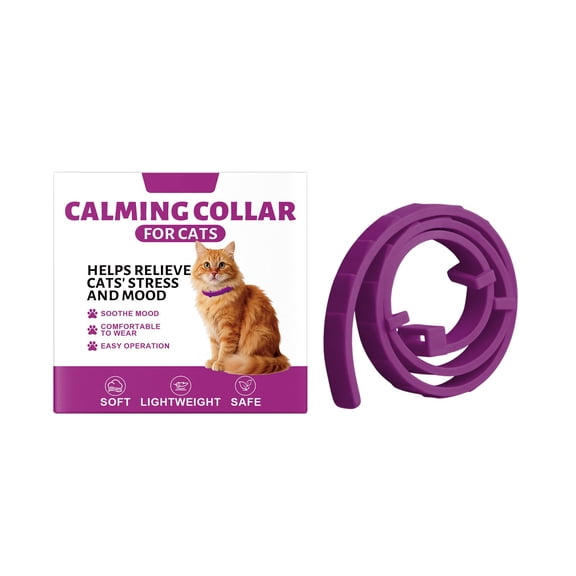 HOARBOEG Calming Collar for Cats, Soothing Anxiety Relief Cat Collar with Natural Care, Adjustable Daily Use Emotional Support Collar for Multi-Cat Households and Stress Reduction