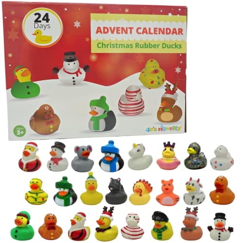 Calendario de Adviento navideño 2022 4E's Novelty con patos de goma para niños 24 días