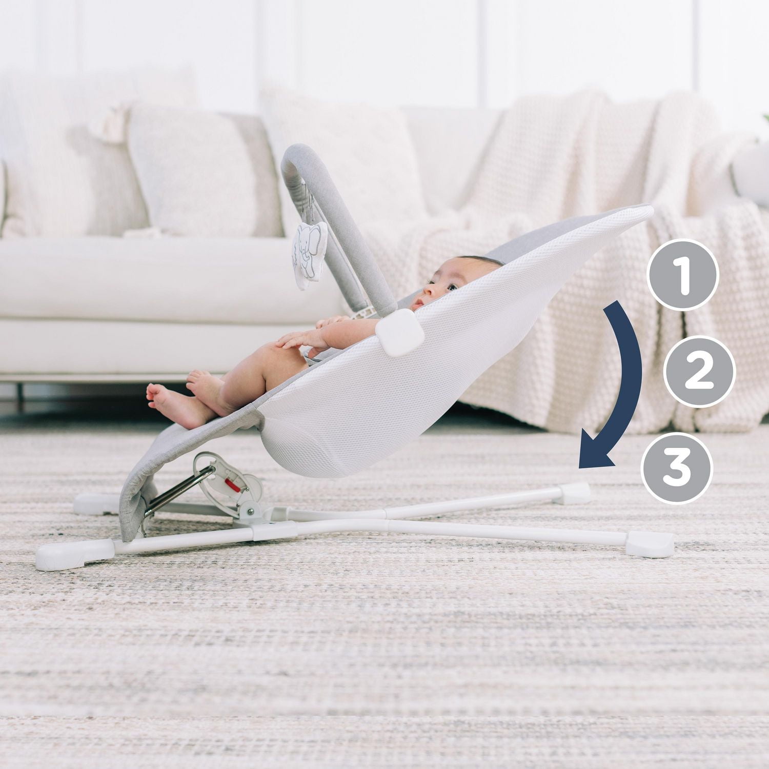 Baby Delight highland Bouncer, Pebble Grey, Enjoy the Highland Bouncer