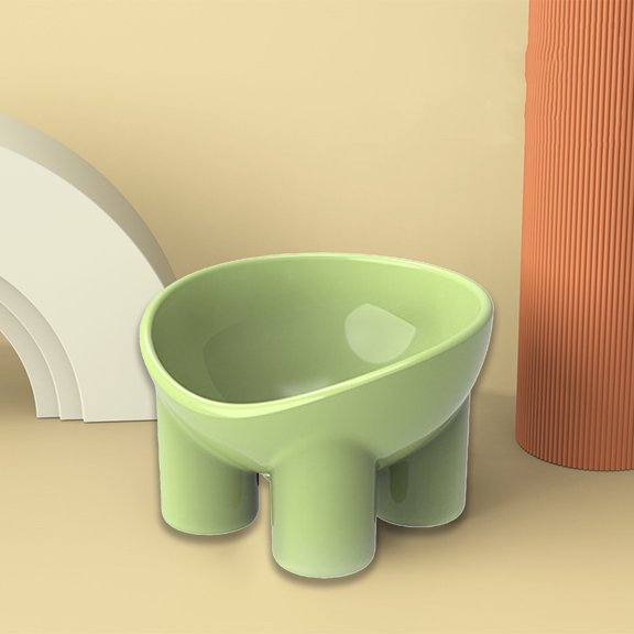 LEHOZIHEQ Raised Cat Bowl, Elevated Cat Food Bowl for Indoor Cats, Anti Vomiting & Protect Pet's Spine, Cute Tilted Cat Dish for Flat Faced Cats and Kitten