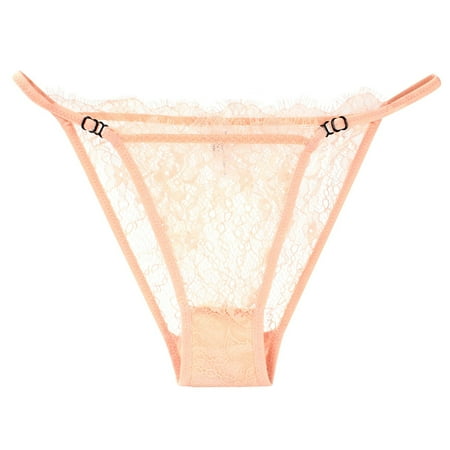 

JDEFEG No Show Underwear Women Seamless Women Lace Underpants With Adjustable Thin Bands And Transparent Oversize Underpants Womens Underwear Seamless Bikini Lace Lace Beige Xl