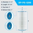 thumbnail image 2 of SpiroPure Replacement for Hayward C1250 CX1250RE ASL Full-Flo C1250 Pleatco PA125 Unicel C-9499 Pure N Clean PC-1299 Hot Tub Spa Pool Filter Replacement Cartridge, 2 of 7