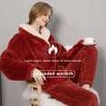 thumbnail image 2 of keepw Polyester Stay Warm And Cozy In Winter Warm Velvet Pajama Set Durable Versatile Coral Fleece Pajamas Purple M, 2 of 6