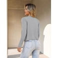 thumbnail image 2 of FOLUNSI Women's Long Sleeve Cropped Cardigans Sweaters Jackets Open Front Short Shrugs for Dresses, 2 of 10