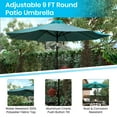 thumbnail image 5 of Emma + Oliver 3 Piece Patio Table Set - Synthetic Faux Teak 35" Square Dining Table with Umbrella Hole & Teal Umbrella with Weighted Base, 5 of 17