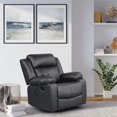 thumbnail image 1 of Détendez-vous dans un Fauteuil Inclinable Pivotant Morgan en Tissu Noir, 1 of 5