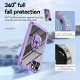 thumbnail image 4 of Decase for Apple iPhone 15 New Phone Case with Rotatable Ring Stand,Heavy Duty 10FT Military Protection Clear Back Hard PC Soft TPU Bumper Phone Shell - Purple, 4 of 8
