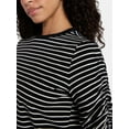 thumbnail image 5 of Time and Tru Women's Ruched Elbow Sleeve Tee, Sizes XS-XXXL, 5 of 6
