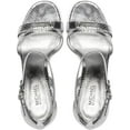 thumbnail image 3 of product image Michael Kors Kimberly Metallic Snake Embossed Leather Sandal, Silver 8, 3 of 5