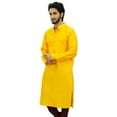 thumbnail image 4 of Atasi Ethnic Men's Yellow Long Kurta Bollywood Designer Shirt Wear-XXX-Large, 4 of 7