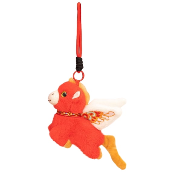 2026 Year of The Horse Plush Ornament, 5.9inch Mini Cute Flying Horse Plush Keychain, Horse Charm Bag Pendant, Car Key Chain Accessory, Backpack Charm Horse, Soft Plush Keychain Horse