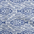 thumbnail image 1 of oneOone Cotton Silk Medium Blue Fabric Asian Block Fish Sewing Fabric By The Yard Printed Diy Clothing Sewing Supplies 42 Inch Wide, 1 of 4