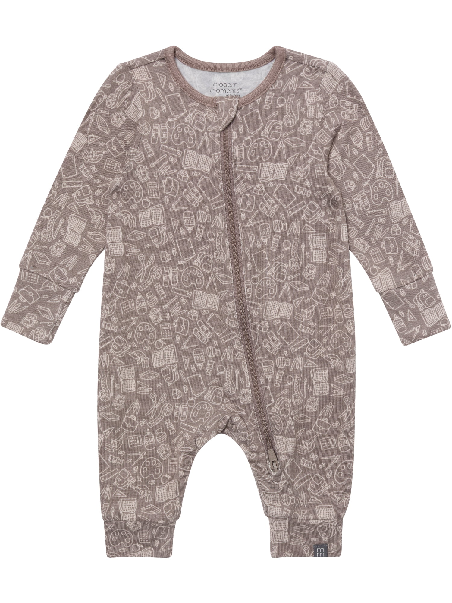 Modern Moments by Gerber Neutral Two-Way Zip Viscose Coverall, 2-Pack, Sizes Newborn - 24 Months