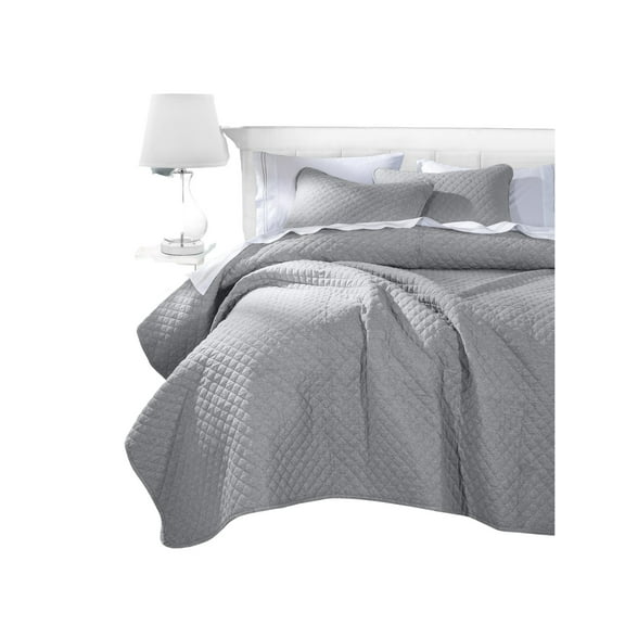 Hiend Accents Unisex Anna 3Pc Coverlet Set King Grey One Size
