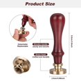 thumbnail image 2 of Wax Seal Stamp Set,6pc Sealing Wax Stamps Copper Seals 1 Wooden Handle, 2 of 5