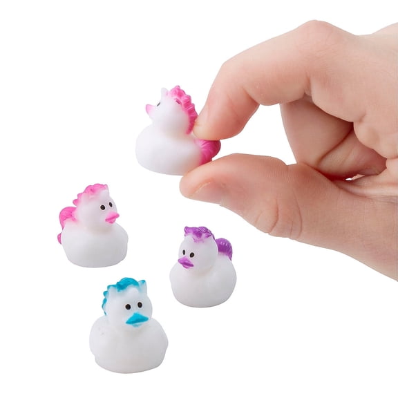 Fun Express Micro Unicorn Rubber Ducks - 24 Piece