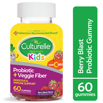 Culturelle Kids Probiotic   Veggie Fiber Gummies, Berry Blast, 60 Count