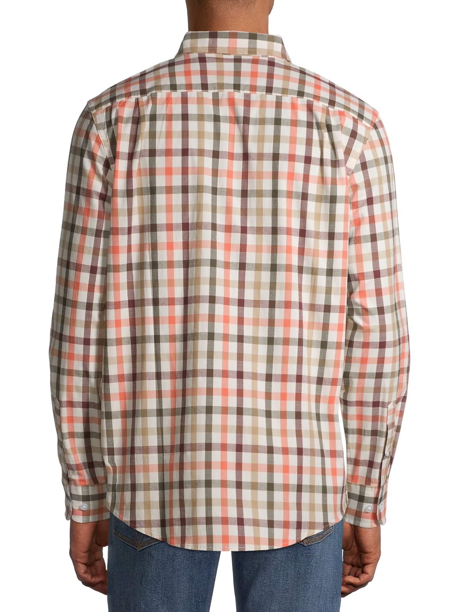 George Men's and Big Men's Long Sleeve Stretch Poplin Shirt, Sizes up to 5XLT