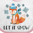 thumbnail image 4 of Inktastic Let it Snow Cute Orange Fox in Hat and Scarf Boys or Girls Baby Bib, 4 of 4