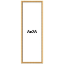 8x28 Frame Beaded Gold Solid Wood Picture Frame | 0.75 Inches Moulding Width | Liscio Oro