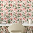 thumbnail image 2 of Ambesonne Rose Pattern Peel & Stick Wallpaper for Home, Flowers Boho Feelings, 13"x100", Pale Pink Reseda Green, 2 of 5