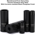 thumbnail image 4 of CASOMAN 1/4 Inch Drive Master Impact Socket Set, 50-Piece, 6-Point, SAE/Metric, 5/32 Inch - 9/16 Inch, 4mm - 15mm, Standard/Deep,CR-V, 4 of 8