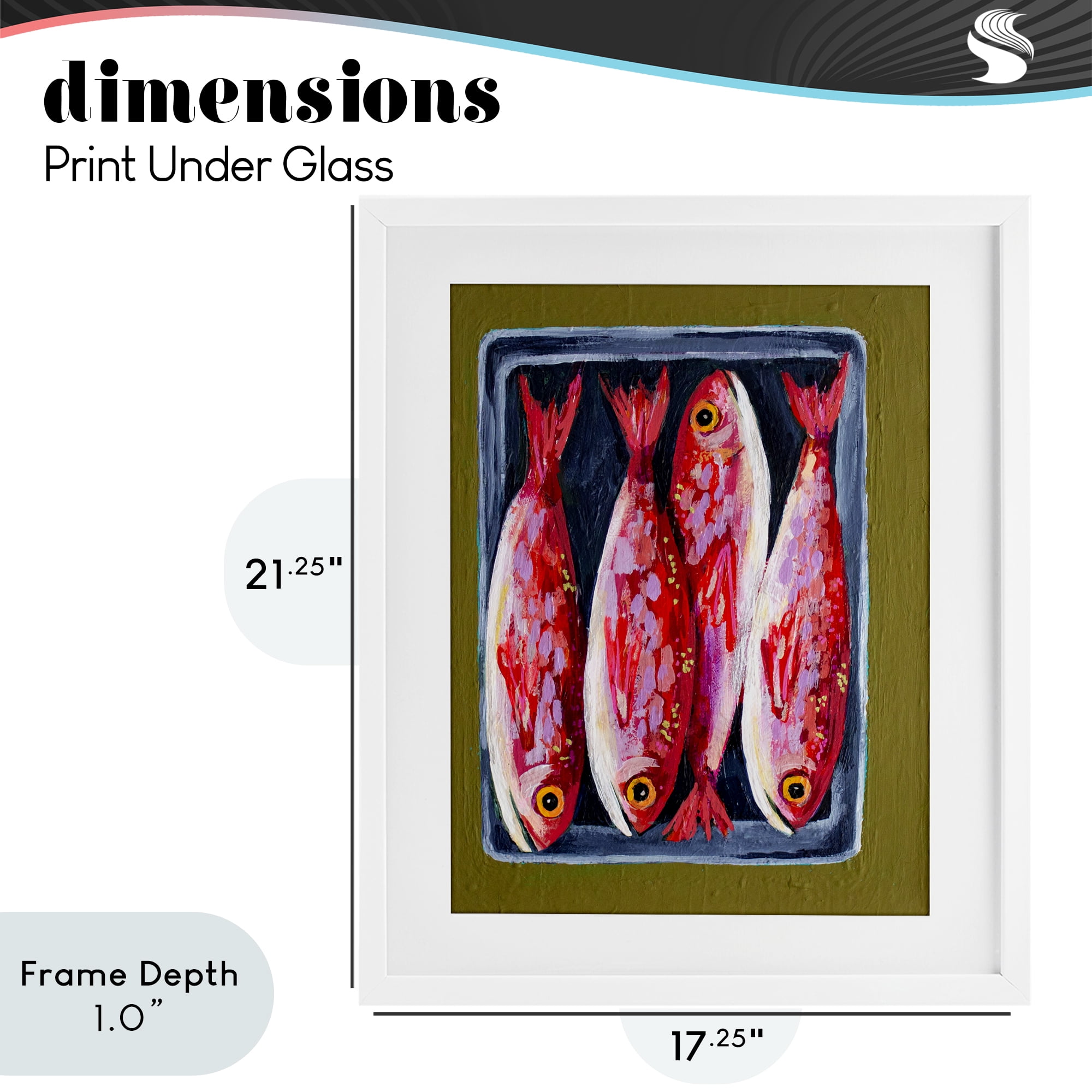 Stupell Industries Red Fish on a Platter White Framed Print Under Glass, design by Rachel Nerney