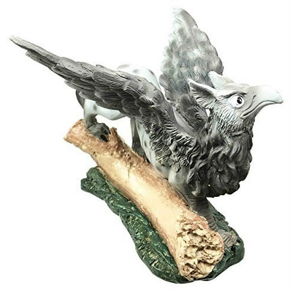 Whimsical Wonderland Baby Grey Griffin Mythical Creature Figurine Sculpture