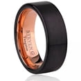 thumbnail image 1 of Rose Gold Plated Polished Interior And Vertical Black Brushed Finish Ring, 1 of 2