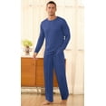 thumbnail image 3 of Iceglad Men's Pajama Set Soft Ribbed Knit Long Sleeve Top and Pants Mens Loungewear 2 Piece Sleep Set, 3 of 8