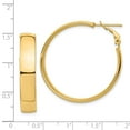 thumbnail image 5 of 14K Yellow Gold High Polished 7mm Omega Back Hoop Earrings, 5 of 5